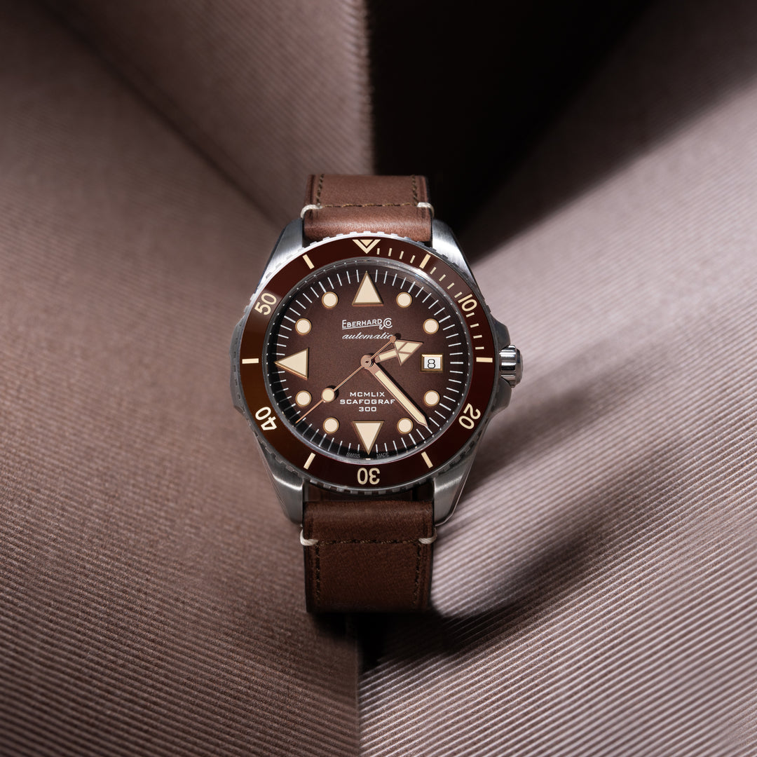 Orologio sub 300 Eberhard Scafograf 300 MCMLIX Marrone 41034V.10  Eberhard