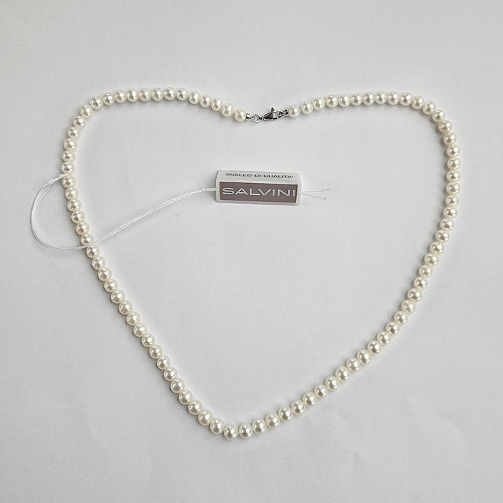 Collana Filo Perle con Chiusura Oro Bianco Salvini PFW00453 Salvini