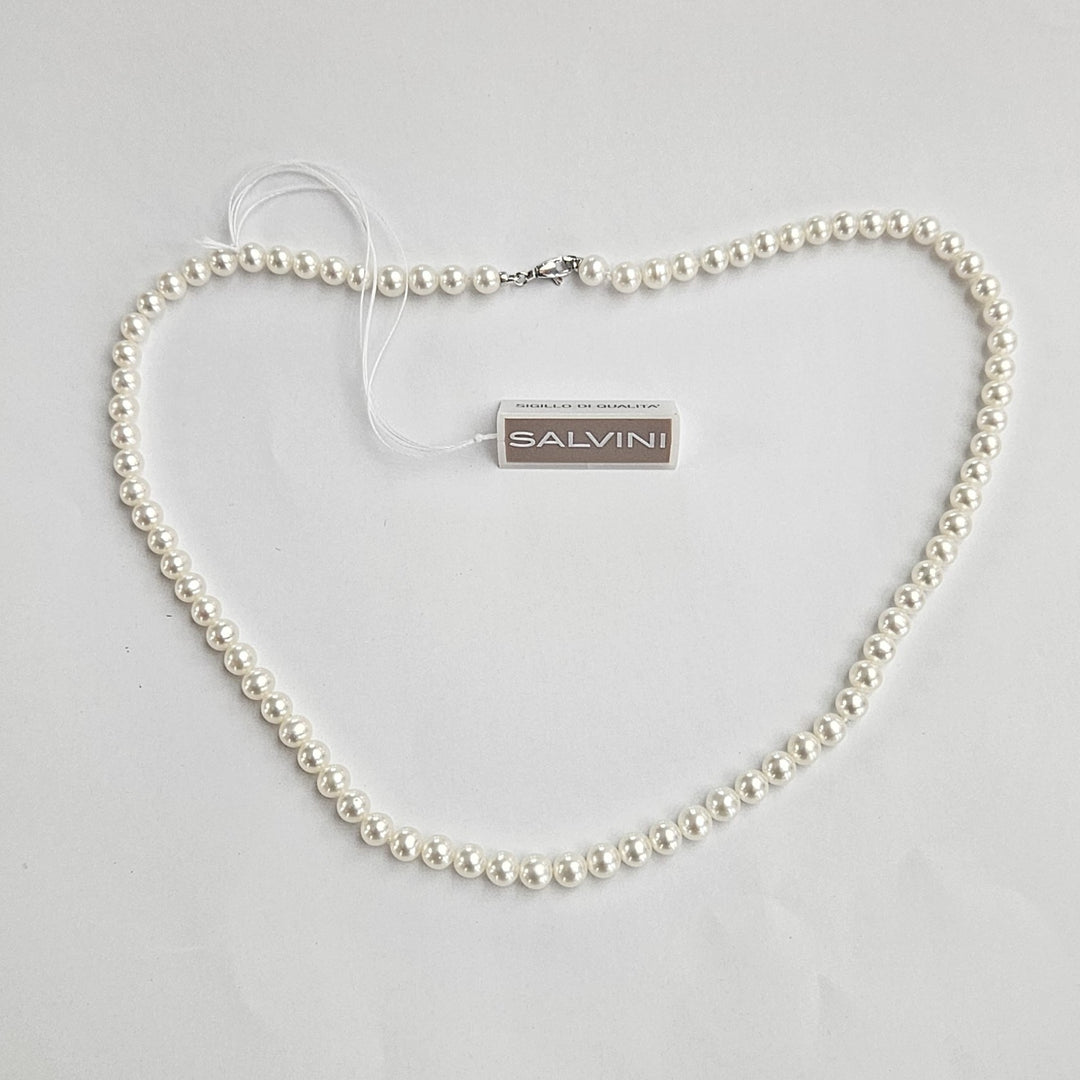 Collana Filo Perle con Chiusura Oro Bianco Salvini PFW00503 Salvini