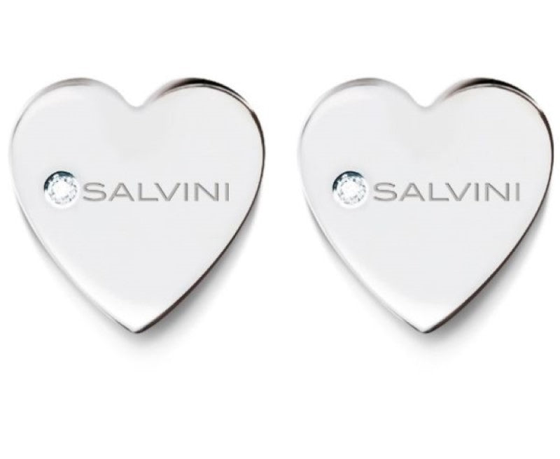 Orecchini Cuore oro bianco 9 kt e diamante Salvini I Segni 20049488 Salvini