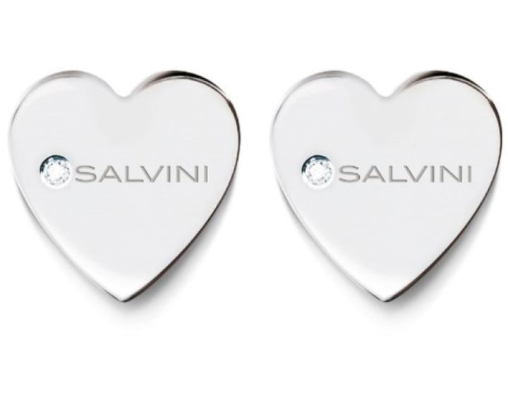 Orecchini Cuore oro bianco 9 kt e diamante Salvini I Segni 20049488 Salvini
