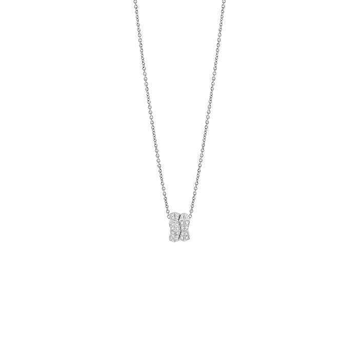 Collana Oro Bianco con Diamanti e Hybrid Ceramic Rossa Salvini Eva 20101385  Salvini