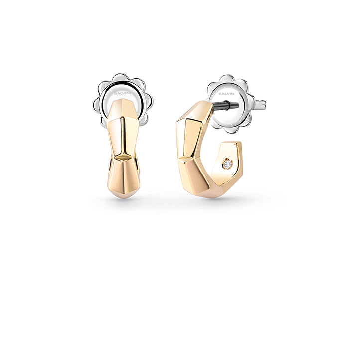Orecchini Oro Giallo con Diamante e Hybrid Ceramic Rossa Salvini Eva 20101386  Salvini