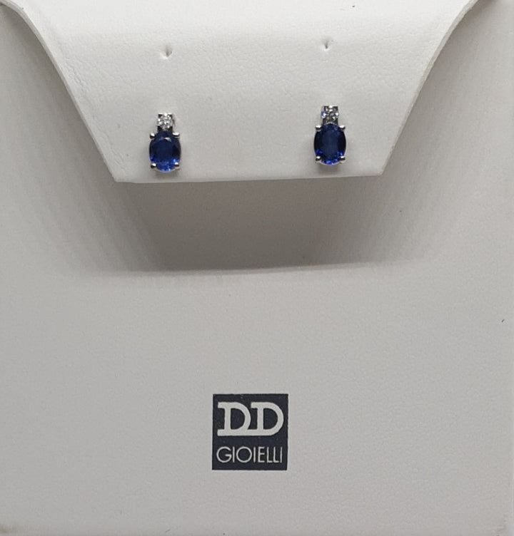 Orecchini Oro Bianco con Zaffiri e Diamanti Davite&Delucchi BB009161-ZF  Davite&Delucchi