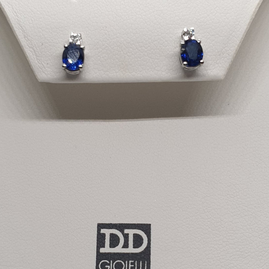 Orecchini Oro Bianco con Zaffiri e Diamanti Davite&Delucchi BB009161-ZF  Davite&Delucchi
