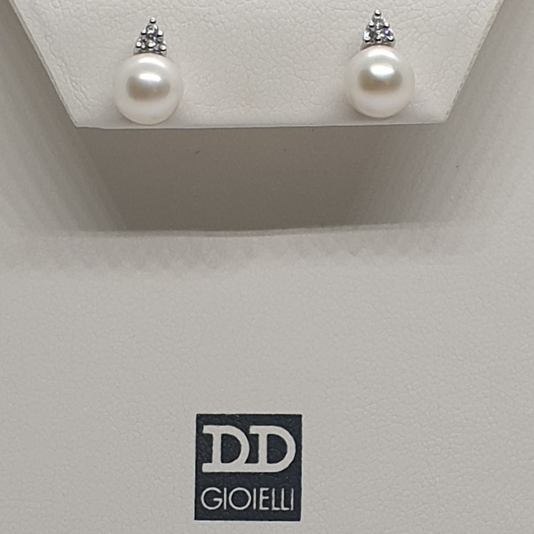 Orecchini Oro Bianco con Perle e Diamanti Davite&Delucchi BBP000218  Davite&Delucchi