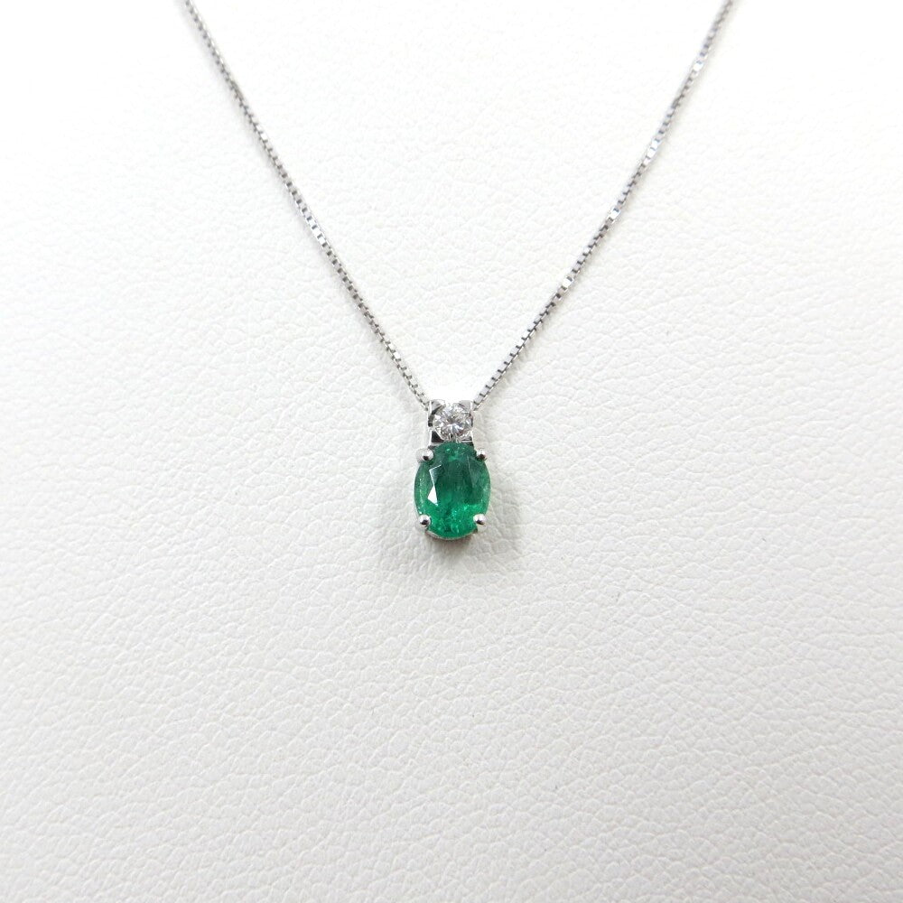Collana Donna Oro Bianco con Smeraldo e Diamante Davite&Delucchi CLN011396-SM  Davite&Delucchi