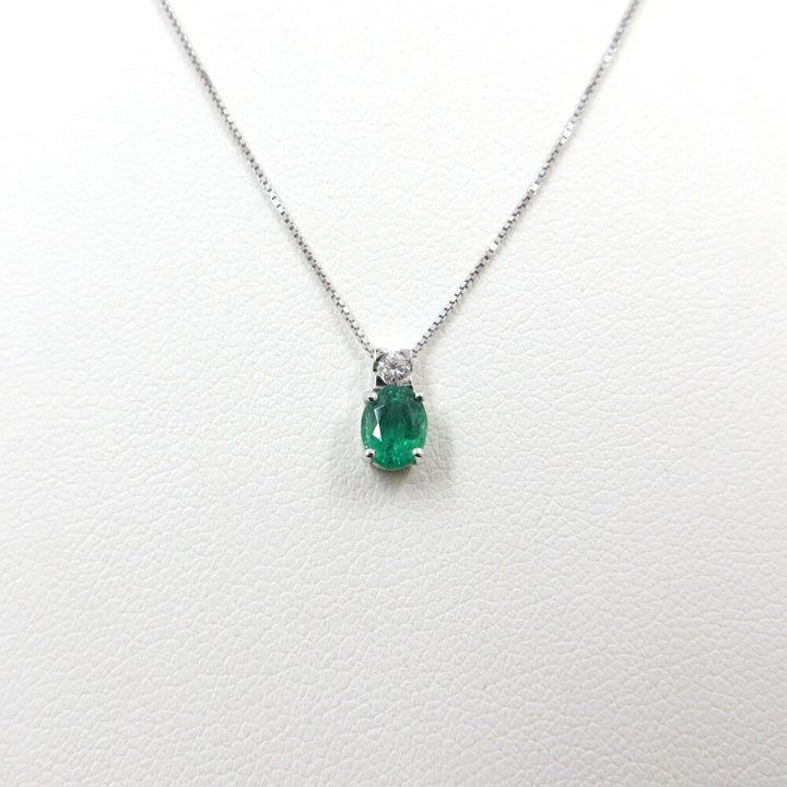 Collana Donna Oro Bianco con Smeraldo e Diamante Davite&Delucchi CLN011396-SM  Davite&Delucchi