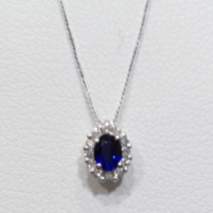 Collana Donna Oro con Zaffiro e Diamanti Davite&Delucchi CLN011377ZF  Davite&Delucchi