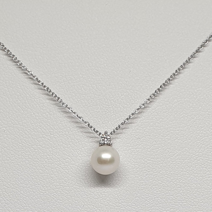 Collana Donna Oro Bianco con Perla e Diamanti Davite&Delucchi CLNP00168  Davite&Delucchi