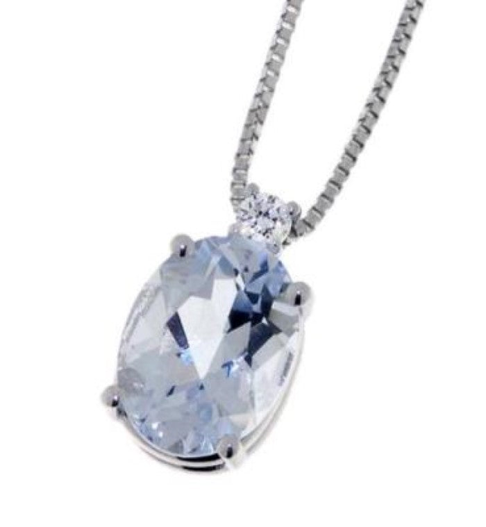 Collana  Donna Oro con Acquamarina e Diamante Davite&Delucchi CLN011257  Davite&Delucchi
