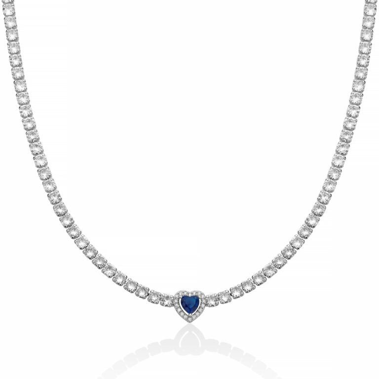 Collana in Ottone Tennis con Zirconi Cuore Kiara KCLD3962B Kiara Gioielli