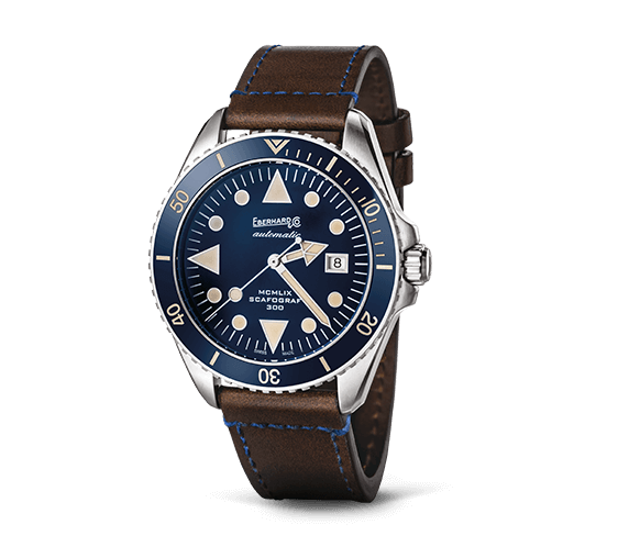 Orologio Automatic Eberhard Scafograf 300 MCMLIX Blue 41034V.8  Eberhard Cinturino Pelle/Cuoio
