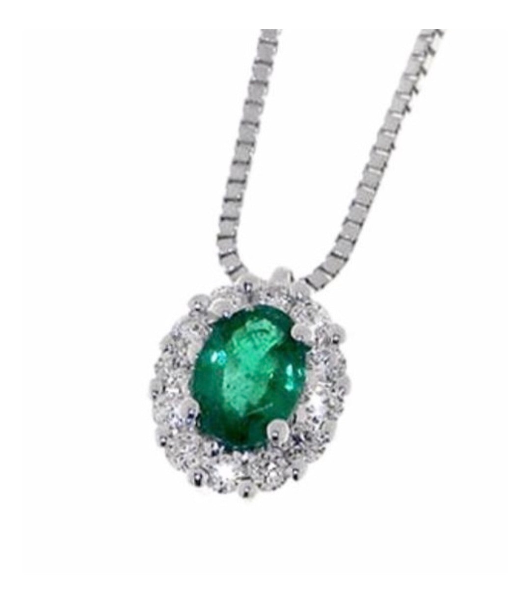 Collana Donna Oro con Smeraldo e Diamanti Davite&Delucchi CLN011377SM  Davite&Delucchi