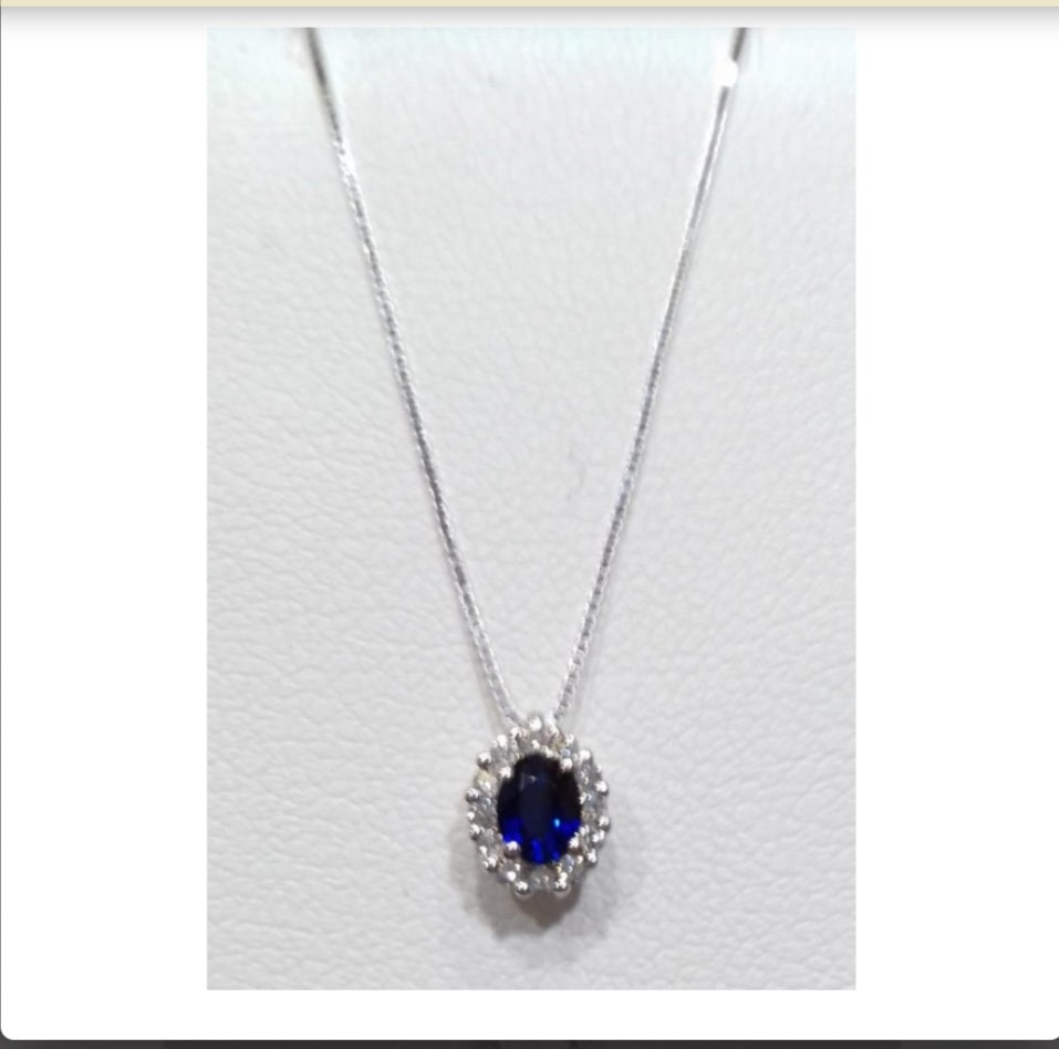Collana Donna Oro con Zaffiro e Diamanti Davite&Delucchi CLN011377ZF  Davite&Delucchi
