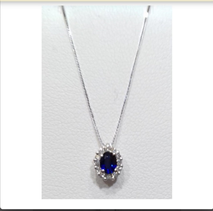 Collana Donna Oro con Zaffiro e Diamanti Davite&Delucchi CLN011377ZF  Davite&Delucchi