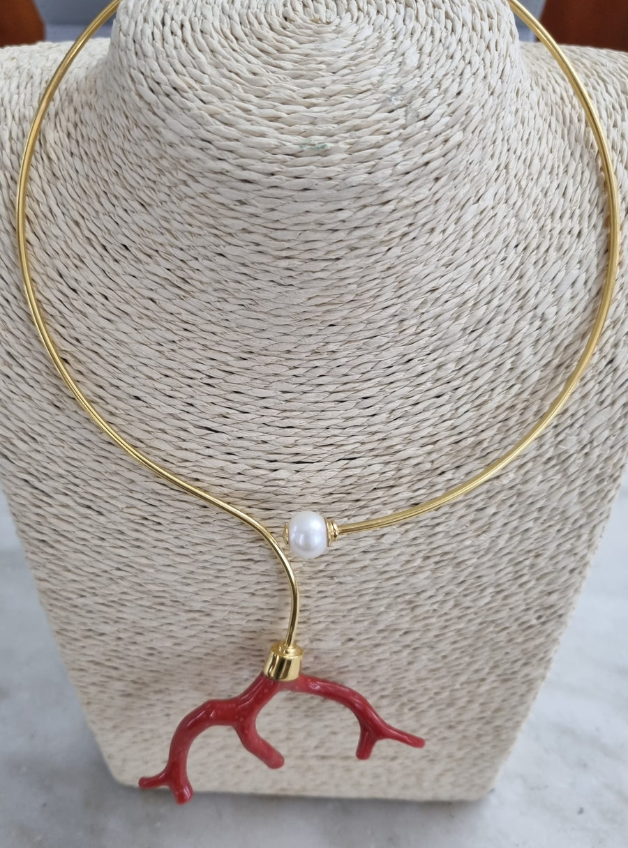 Collana Argento Rametto Corallo e Perla Amanthia CO.R.DO.CPPP  Amanthia
