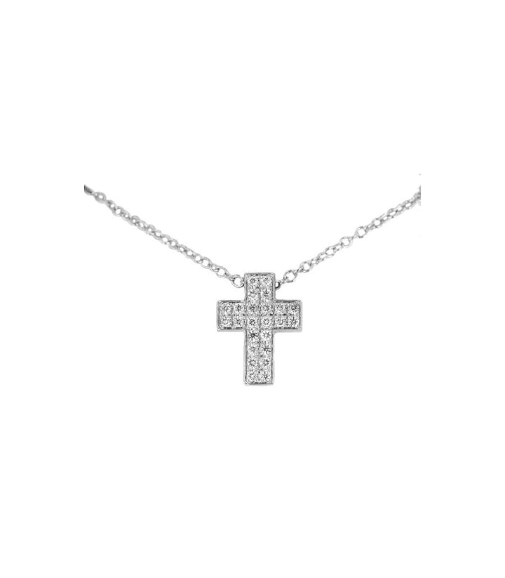 Girocollo Croce oro Bianco e Diamanti Davite&Delucchi CLN011657  Davite&Delucchi
