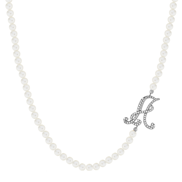Collana Perle con Lettera Marcello Pane CLDV006  Marcello Pane Argento bianco C
