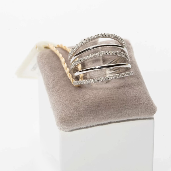 Anello Fascia Oro Bianco e Diamanti Nova Gioielli G00703AFAD Nova Gioielli