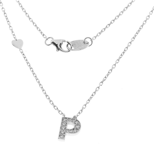 Collana con Lettera P in Oro bianco e Diamanti Salvini 20089245 Salvini