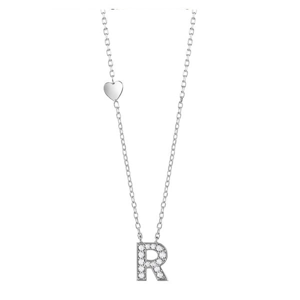 Collana Lettera R in Oro bianco e Diamanti Salvini 20089247 Salvini