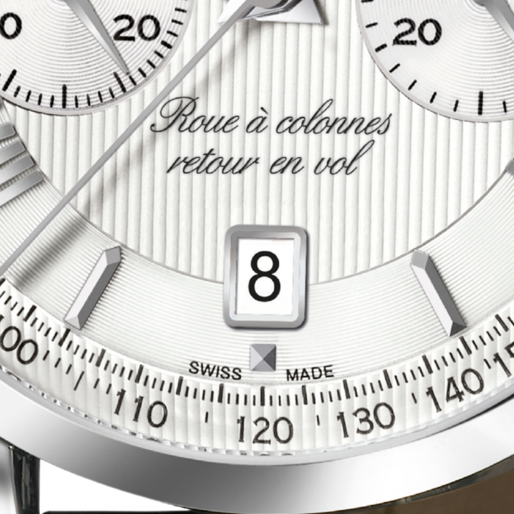 Orologio Automatico Crono Eberhard Extra Fort Roue à Colonnes Retour en Vol 31957.01