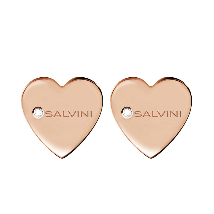 Orecchini Cuore oro rosa 9 kt e diamanti Salvini I Segni 20049580 Salvini