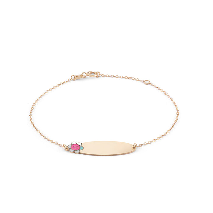 Bracciale targhetta Fiore oro e smalto Bliss My Baby 20104826  Bliss   