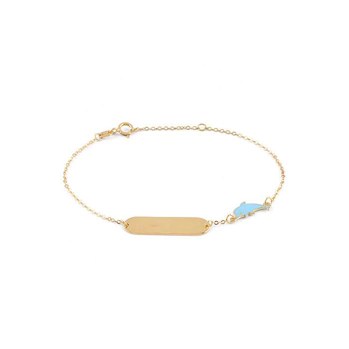 Bracciale targhetta Delfino oro e smalto Bliss My Baby 20106417  Bliss   