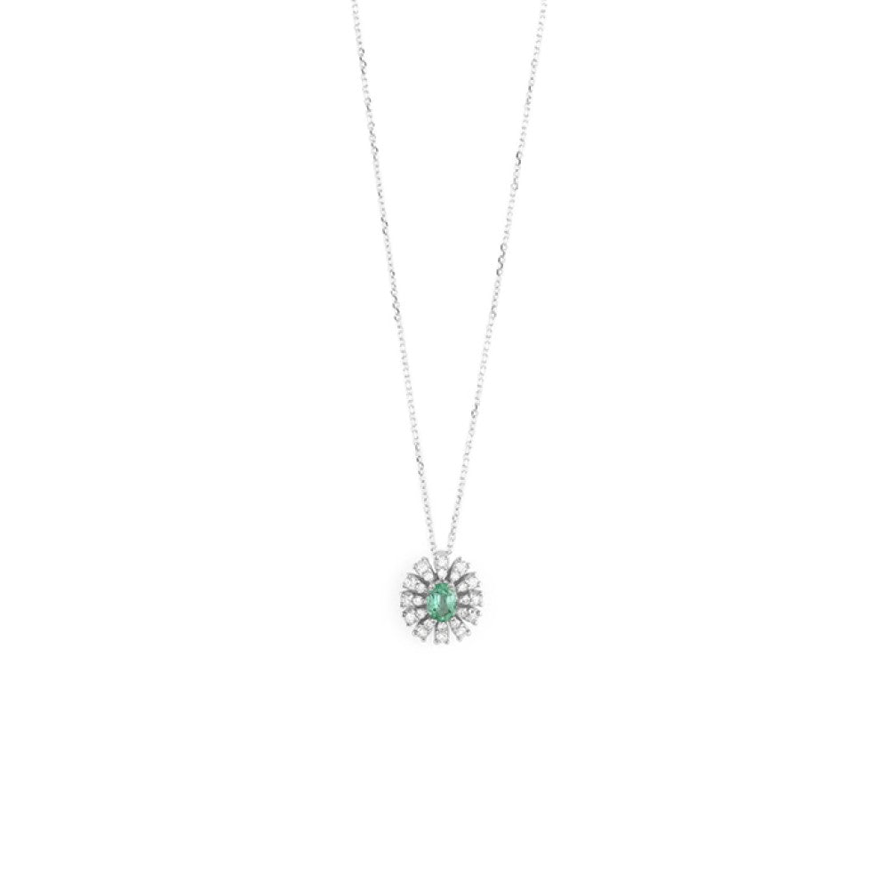 Collana Donna Oro Diamanti e Smeraldo Bliss Girasole 20109820