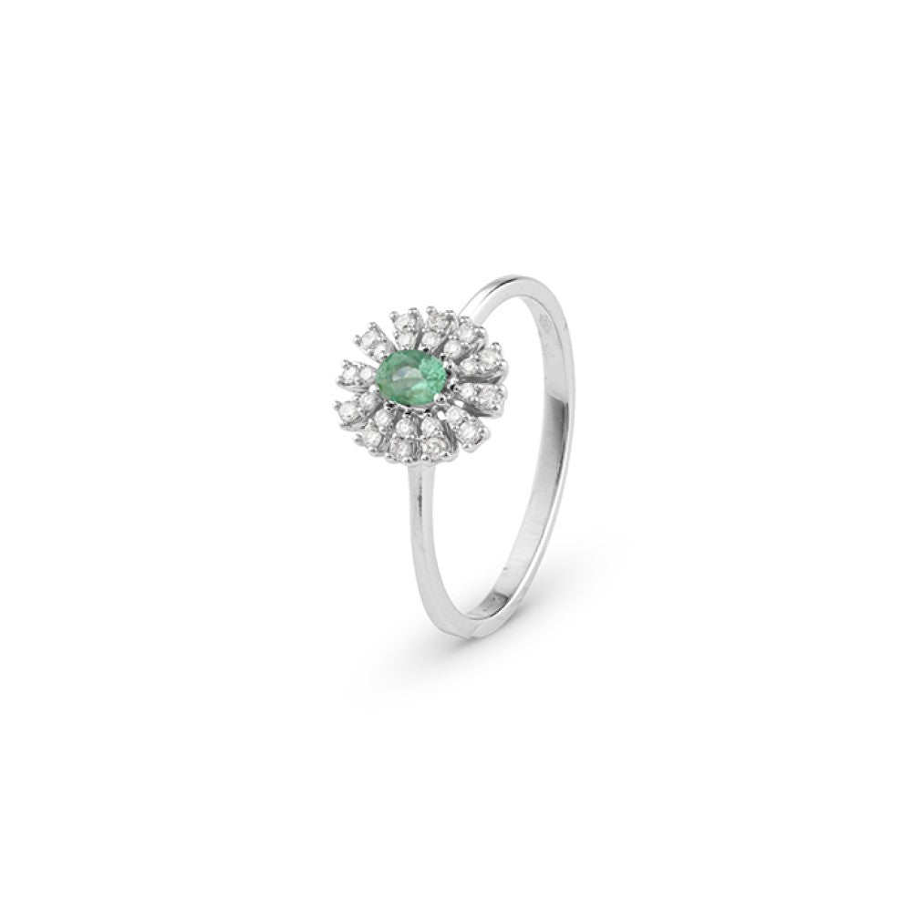 Anello Donna Oro Diamanti e Smeraldo Bliss Girasole 20109822