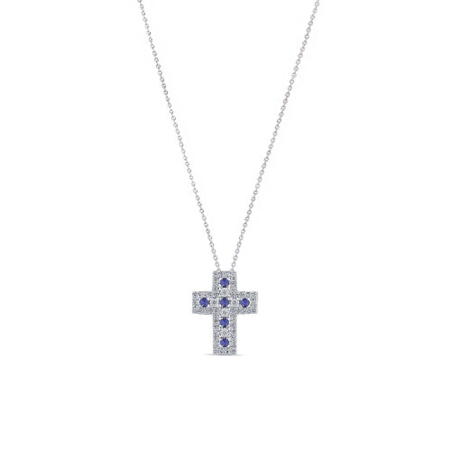 Collana croce donna Oro Diamanti e Zaffiri Bliss Etoile 20111468