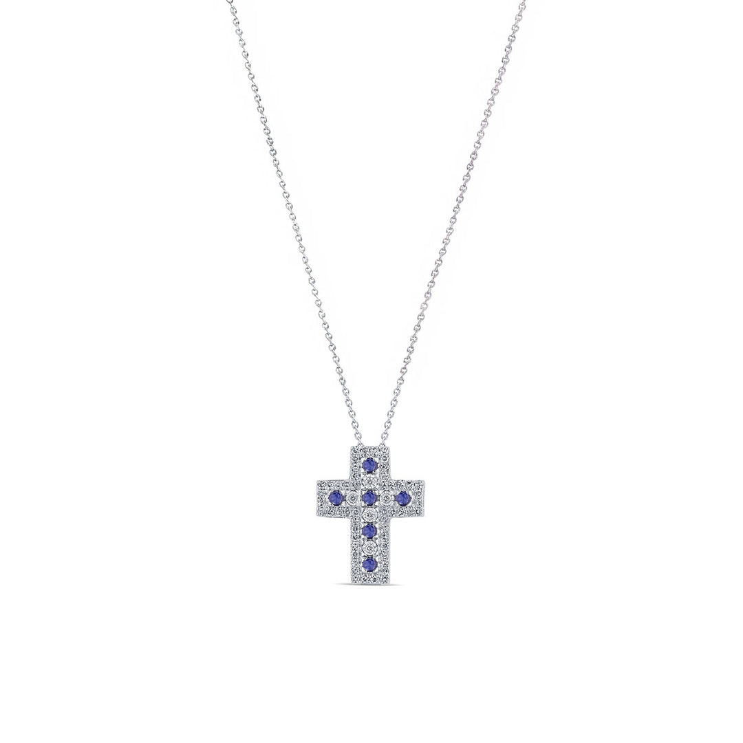 Collana croce donna Oro Diamanti e Zaffiri Bliss Etoile 20111468