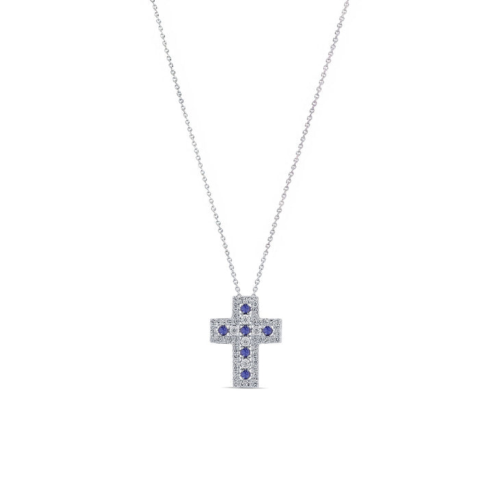 Collana croce donna Oro Diamanti e Zaffiri Bliss Etoile 20111468
