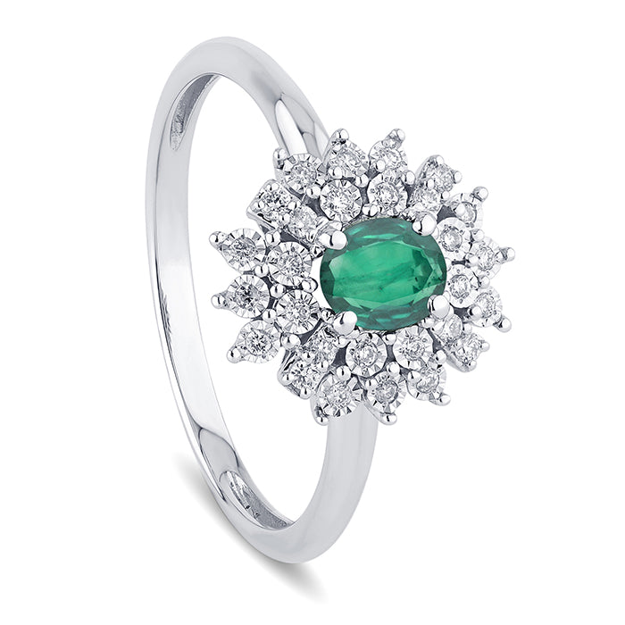 Anello Donna Oro Diamanti e Smeraldo Bliss Incanto 20111550