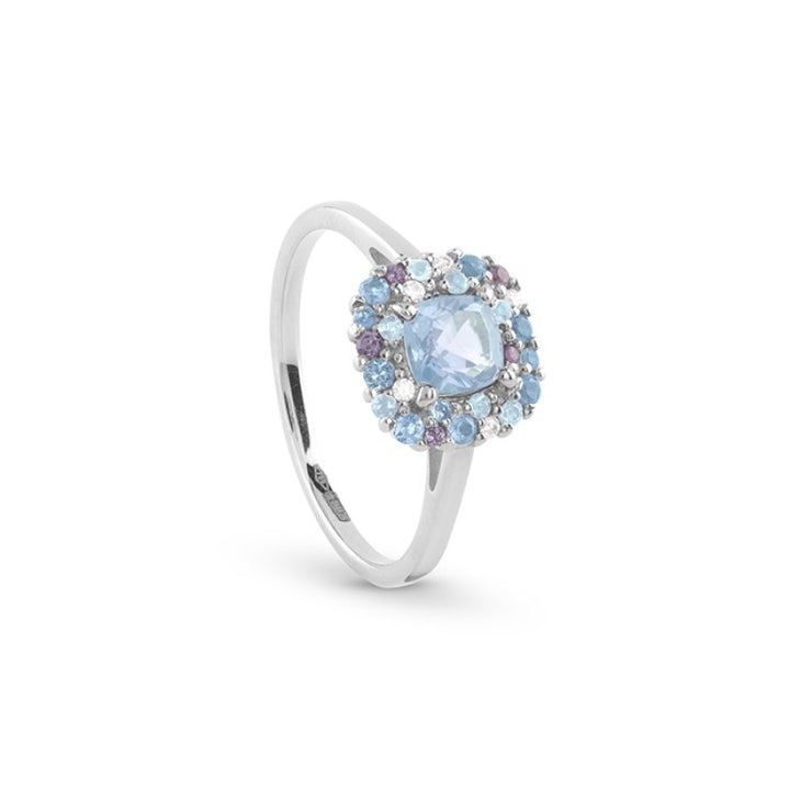 Anello oro bianco con topazio diamanti e pietre semipreziose Salvini BONBON 20114750