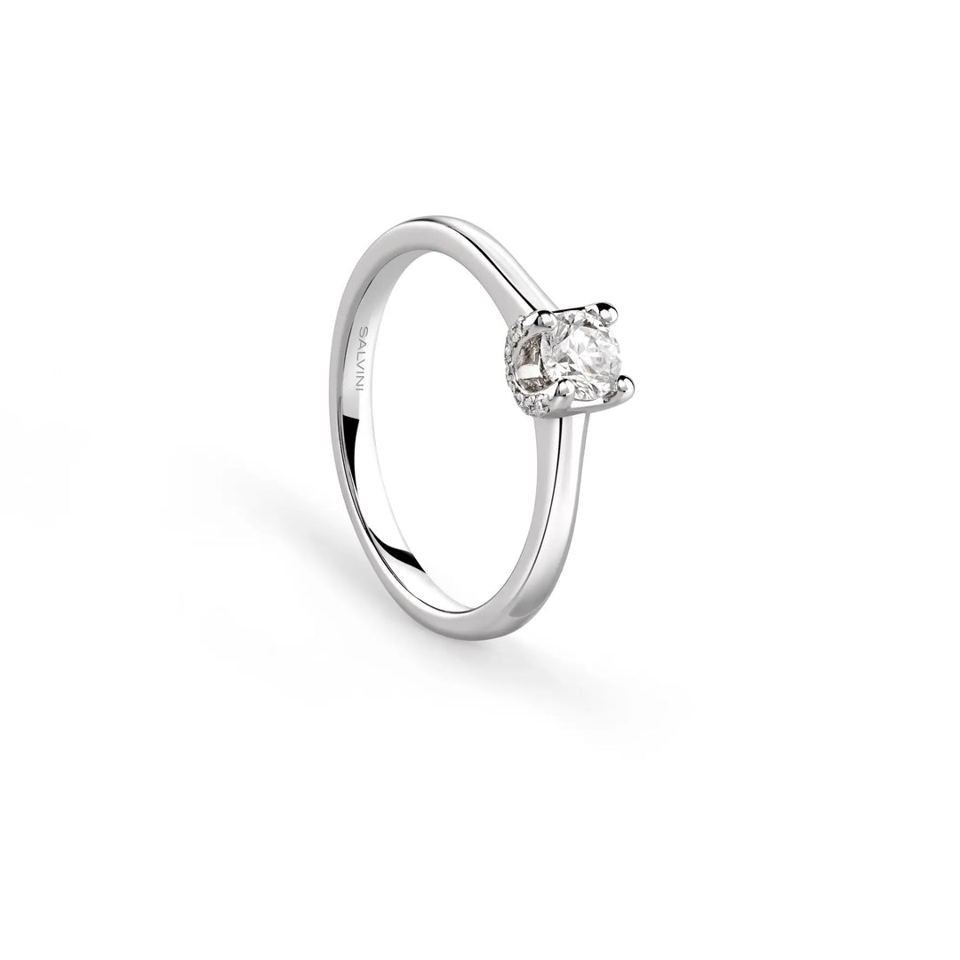 Anello Solitario Oro Bianco e Diamante Salvini Eterea 20115616