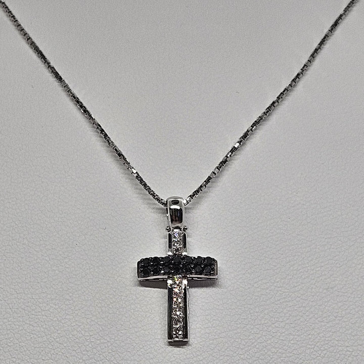 Collana Uomo Croce Oro Bianco e Diamanti Davite&Delucchi CLU010799 BL2 Davite&Delucchi