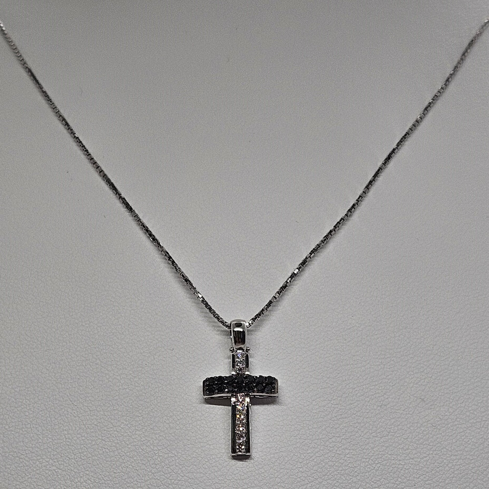 Collana Uomo Croce Oro Bianco e Diamanti Davite&Delucchi CLU010799 BL2 Davite&Delucchi