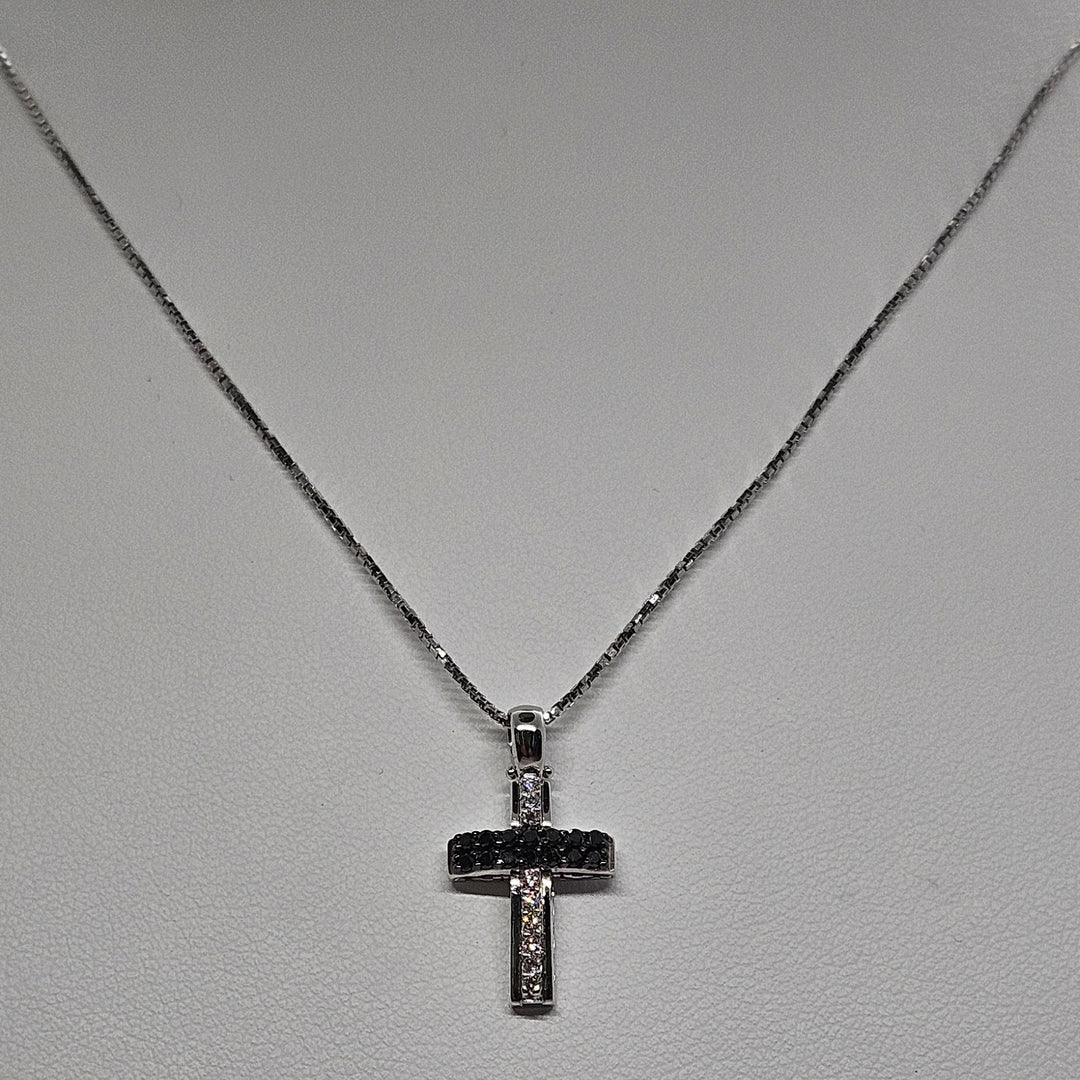Collana Uomo Croce Oro Bianco e Diamanti Davite&Delucchi CLU010799 BL2 Davite&Delucchi