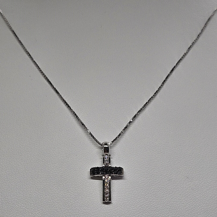Collana Uomo Croce Oro Bianco e Diamanti Davite&Delucchi CLU010799 BL2 Davite&Delucchi