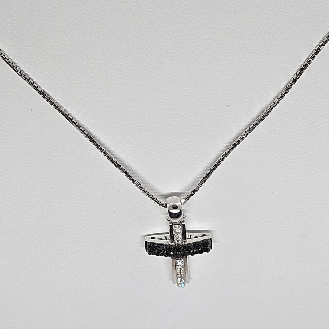 Collana Uomo Croce Oro Bianco e Diamanti Davite&Delucchi CLU010799 BL2 Davite&Delucchi