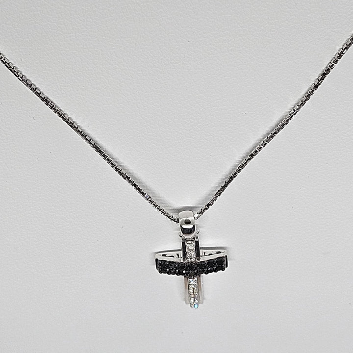Collana Uomo Croce Oro Bianco e Diamanti Davite&Delucchi CLU010799 BL2 Davite&Delucchi