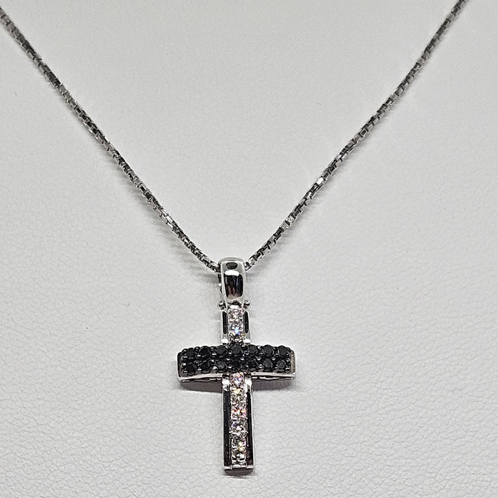 Collana Uomo Croce Oro Bianco e Diamanti Davite&Delucchi CLU010799 BL2 Davite&Delucchi