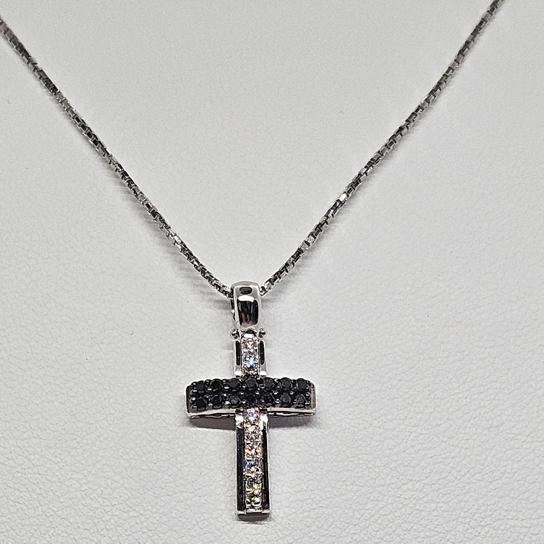 Collana Uomo Croce Oro Bianco e Diamanti Davite&Delucchi CLU010799 BL2 Davite&Delucchi