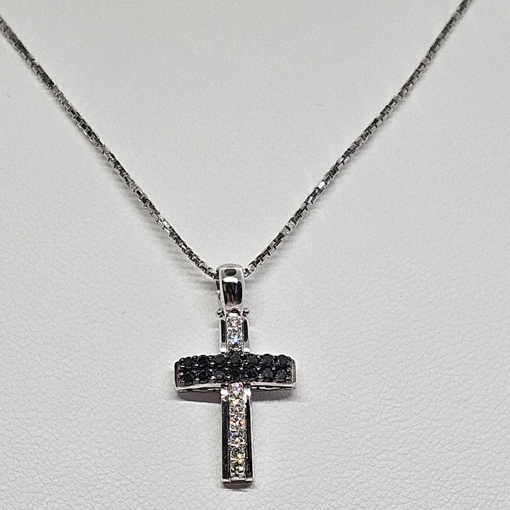 Collana Uomo Croce Oro Bianco e Diamanti Davite&Delucchi CLU010799 BL2 Davite&Delucchi
