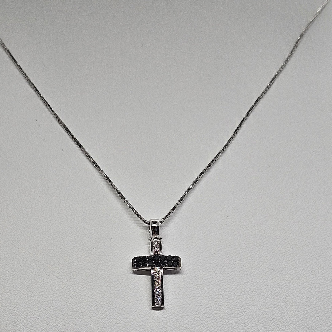 Collana Uomo Croce Oro Bianco e Diamanti Davite&Delucchi CLU010799 BL2 Davite&Delucchi