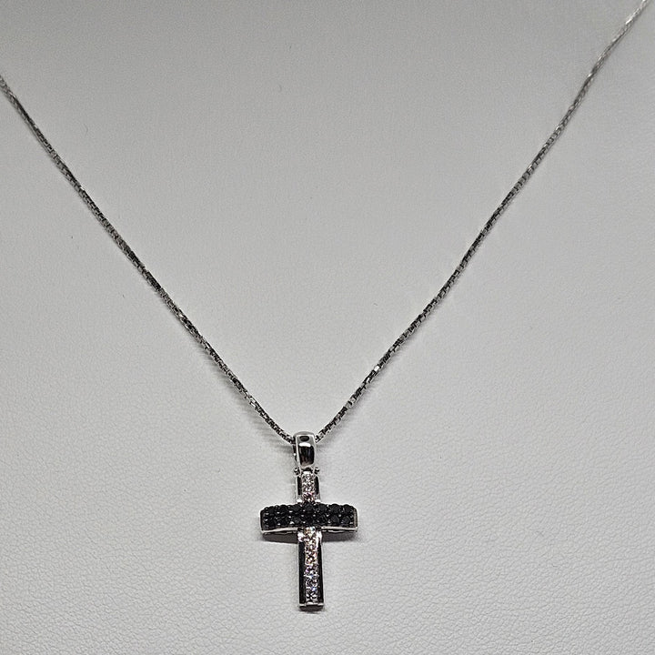 Collana Uomo Croce Oro Bianco e Diamanti Davite&Delucchi CLU010799 BL2 Davite&Delucchi