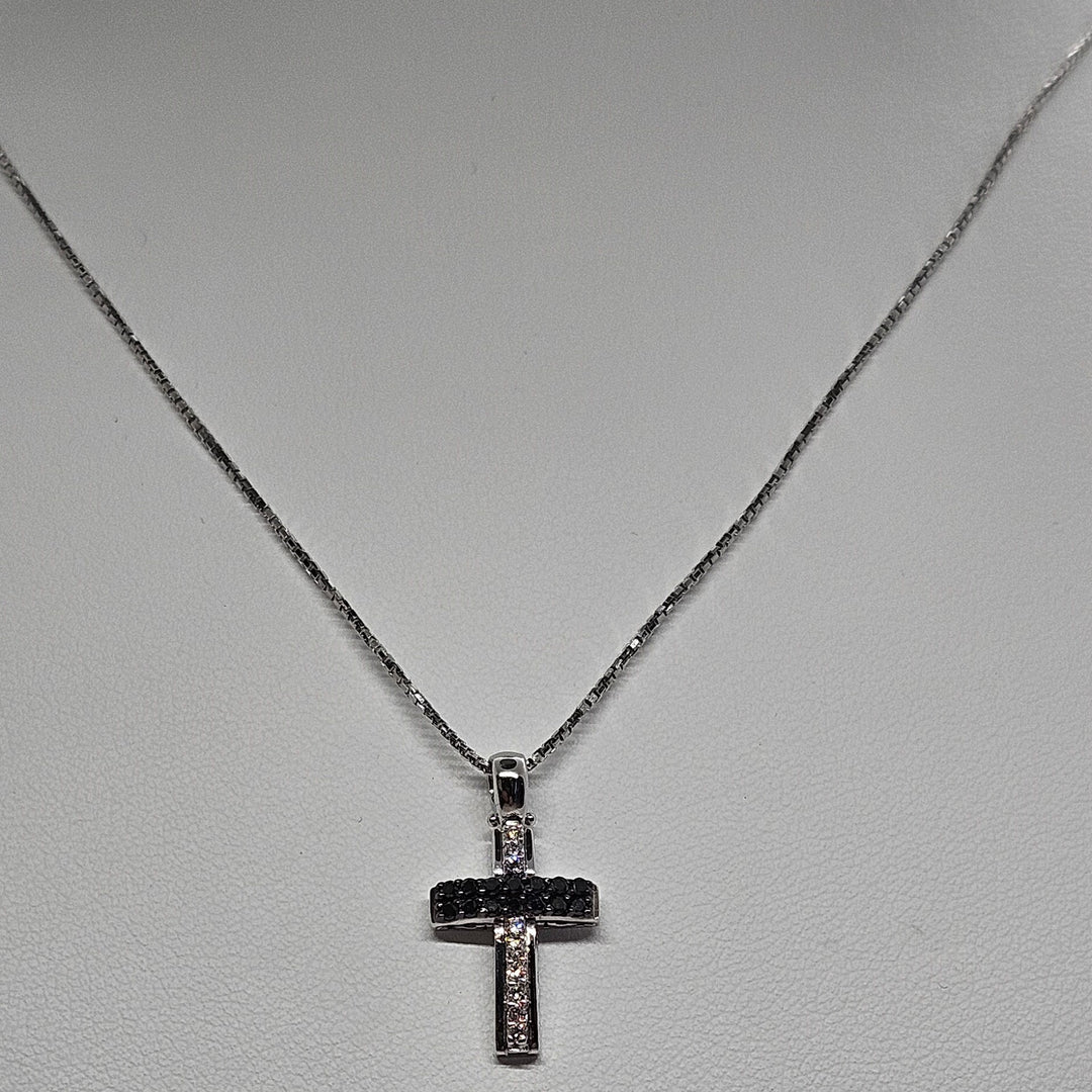 Collana Uomo Croce Oro Bianco e Diamanti Davite&Delucchi CLU010799 BL2 Davite&Delucchi